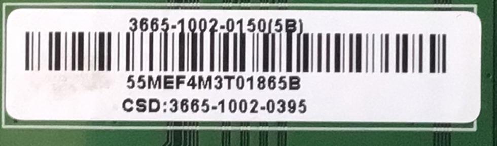 MAIN PARA TV SUNBRITETV 4K RESOLUCION ( 3840 x 2160 ) UHD CON HDR / NUMERO DE PARTE 3665-1002-0150 / 0171-2272-6975 / 3665-1002-0395 / 55MEF4M3T01865B / 3665-1002-0150 (5B) / MODELO SB-V-65-4KHDR - Imagen 3